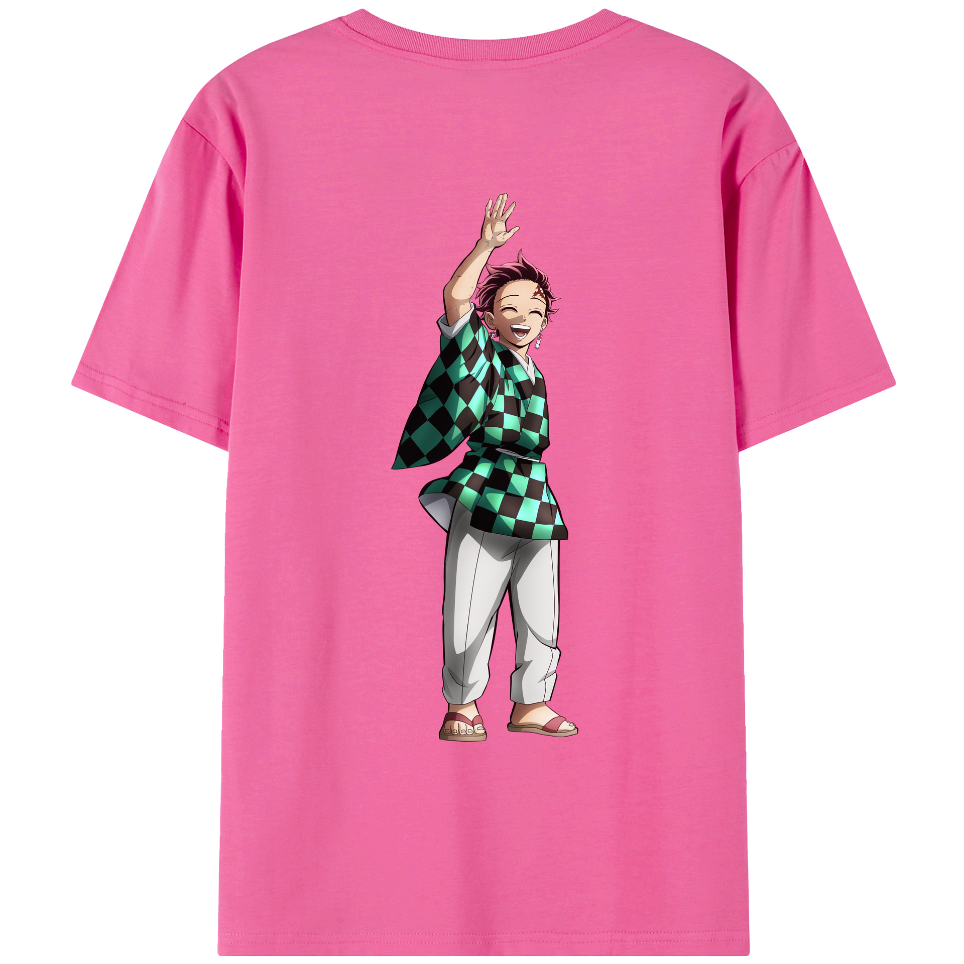 （画像用） 鬼滅の刃 竈門 炭治郎／かまど たんじろう Kamado Tanjirou レディース半袖Tシャツ(バックプリント)